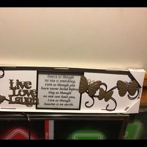 Metal Butterfly Sign Live Love Laugh MIB